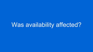 Was availability affected?