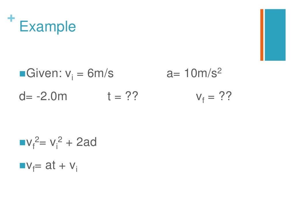 Formulas Of Free Fall With Acceleration