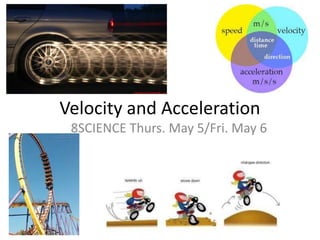 Velocity and Acceleration 8SCIENCE Thurs. May 5/Fri. May 6 