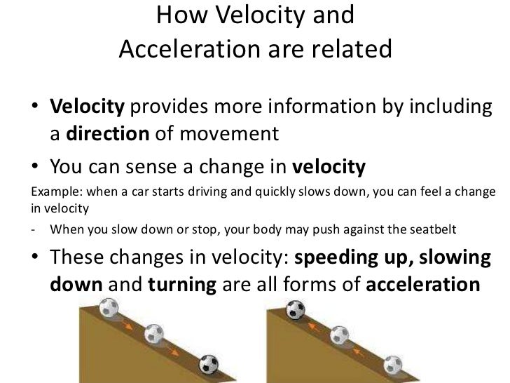 Velocity and acceleration