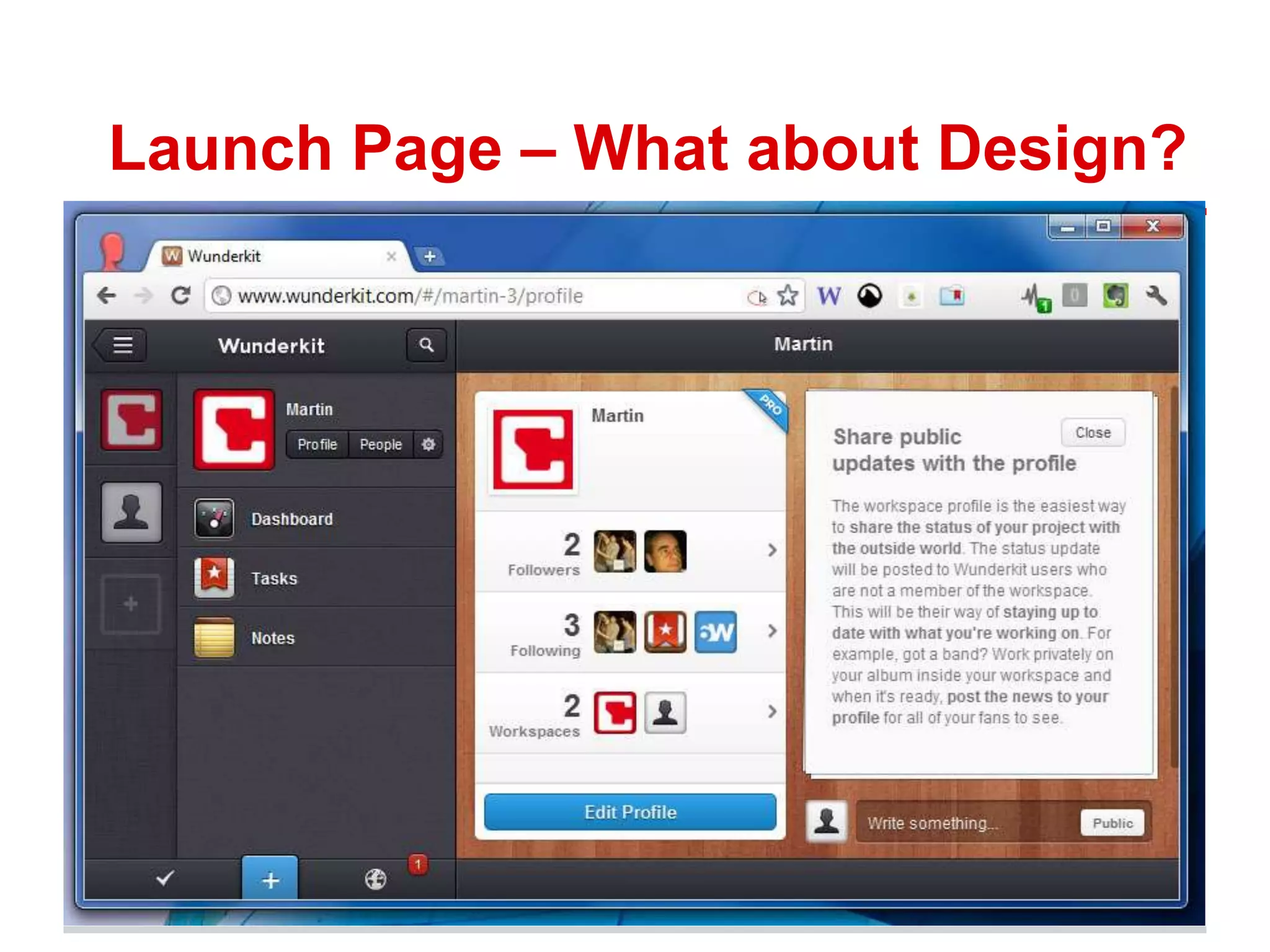 Launch Page – What about Design?
 