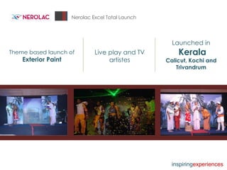 Nerolac Excel Total Launch Theme based launch of  Exterior Paint Launched in Kerala Calicut, Kochi and Trivandrum Live play and TV artistes inspiring experiences 