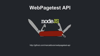 WebPagetest API

http://github.com/marcelduran/webpagetest-api

 