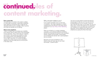 continued.
The principles of
content marketing.
Pick a good title.                                     Why should I believ...