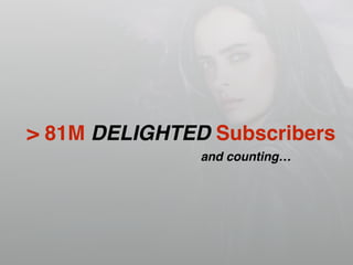> 81M DELIGHTED Subscribers
and counting…
 