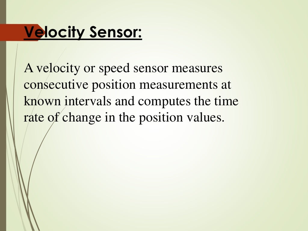 Velocity sensors in_robotics