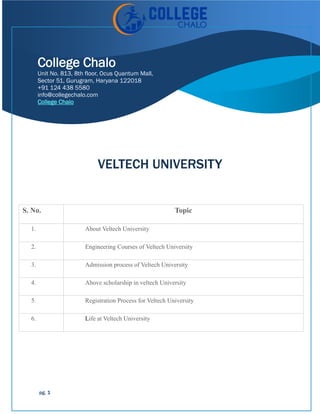 VELTECH UNIVERSITY PDF