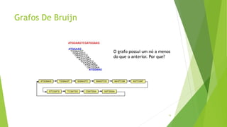 Grafos De Bruijn
16
O grafo possui um nó a menos
do que o anterior. Por que?
 