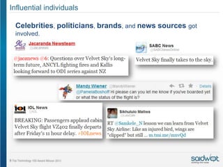 Influential individuals

 Celebrities, politicians, brands, and news sources got
 involved.
 