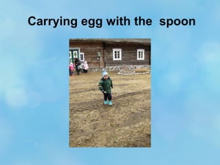 Carrying egg with the spoon