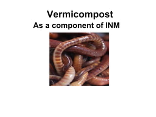 Vermicompost
As a component of INM
 