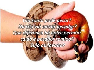 Um santo pode pecar?
No céu vai entrar pecador?
Que diferença há entre pecador
caído e pecador remido?
Sujo ou lavado?
 