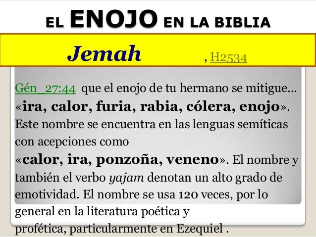 El enojo en la Biblia