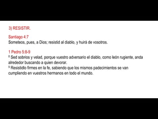 a. La raíz principal que hace difícil la victoria sobre las tentaciones o pruebas es: nuestra propia concupiscencia (malos deseos).Santiago 1:12-1512 Dichoso el que resiste la tentación porque, al salir aprobado, recibirá la corona de la vida que Dios ha prometido a quienes lo aman. 13 Que nadie, al ser tentado, diga: «Es Dios quien me tienta.» Porque Dios no puede ser tentado por el mal, ni tampoco tienta él a nadie.14 Todo lo contrario, cada uno es tentado cuando sus propios malos deseos lo arrastran y seducen.15 Luego, cuando el deseo ha concebido, engendra el pecado; y el pecado, una vez que ha sido consumado, da a luz la muerte.