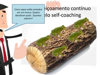 Aperfeiçoamento contínuo
pelo self-coaching
Cinco sapos estão sentados
em um tronco. Quatro
decidiram pular. Quantos
sobram?
 