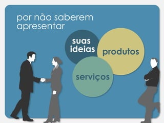 por não saberem
apresentar
suas
ideias produtos
serviços
 