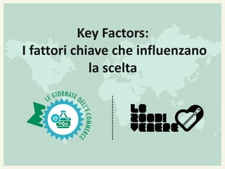 Key Factors:
I fattori chiave che influenzano
la scelta

 