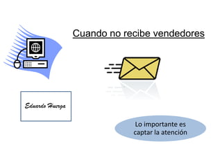 Cuando no recibe vendedores




Eduardo Huerga

                             Lo importante es
                             captar la atención
 