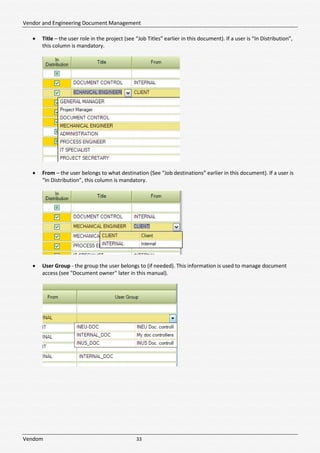 Vendom Document Control System User Manual | PDF