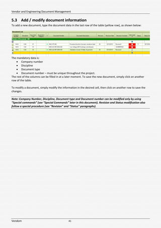 Vendom Document Control System User Manual | PDF