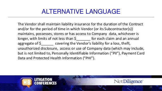 Vendor Contracts &amp; Cyber Risks