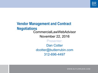 Vendor Management and Contract Negotiations | PPT