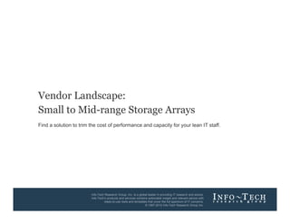 Vendor Landscape Small to Midrange Storage Arrays | PPT