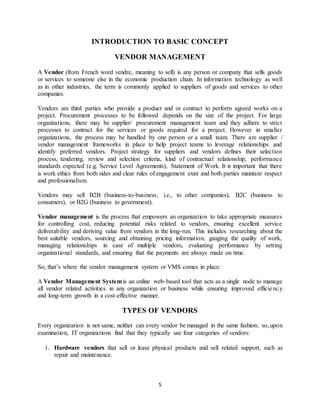 Vendor Management - An Overview (Project File) | DOCX