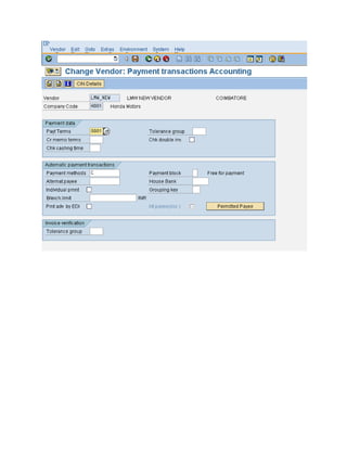 SAP Vendor master - An Example