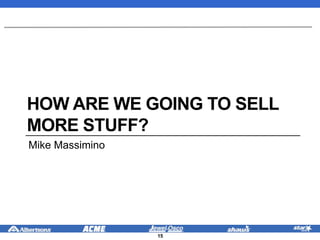 HOW ARE WE GOING TO SELL
MORE STUFF?
Mike Massimino
15
 