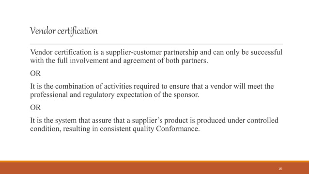 Vendor qualification | PPTX