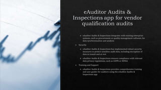 Vendor qualification audit with eAuditor