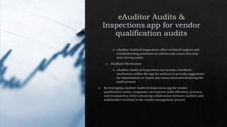 Vendor qualification audit with eAuditor