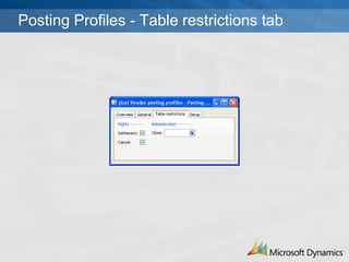 Posting Profiles - Table restrictions tab
 