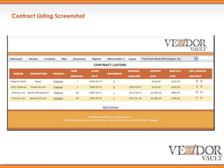 Contract Listing Screenshot 