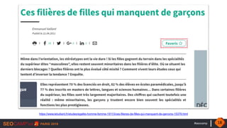 #seocamp
https://www.letudiant.fr/etudes/egalite-homme-femme-19113/ces-filieres-de-filles-qui-manquent-de-garcons-15379.html
18
 