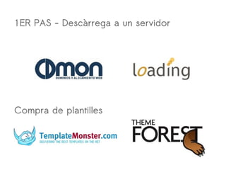 1ER PAS - Descàrrega a un servidor
Compra de plantilles
 