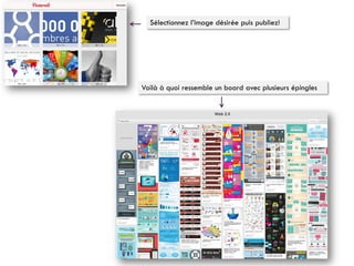 Sélectionnez l’image désirée puis publiez!
Voilà à quoi ressemble un board avec plusieurs épingles
 