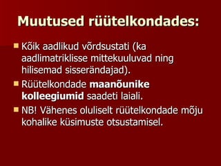Muutused rüütelkondades:   Kõik aadlikud võrdsustati (ka aadlimatriklisse mittekuuluvad ning hilisemad sisserändajad).  Rüütelkondade  maanõunike kolleegiumid  saadeti laiali.  NB! Vähenes oluliselt rüütelkondade mõju kohalike küsimuste otsustamisel.  