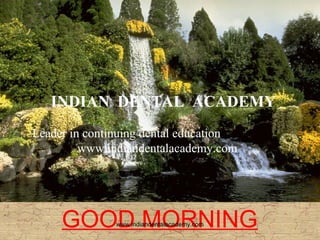 INDIAN DENTAL ACADEMY
Leader in continuing dental education
www.indiandentalacademy.com

GOOD MORNING
www.indiandentalacademy.com

 