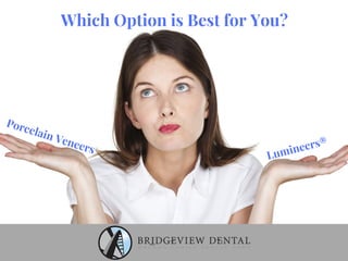 Which Option is Best for You?
Porcelain Veneers
Lumineers®
 