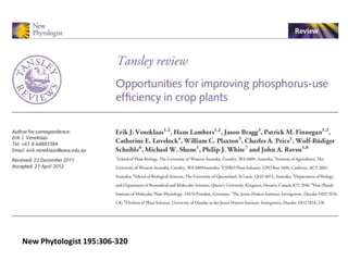 New Phytologist 195:306-320 
 
