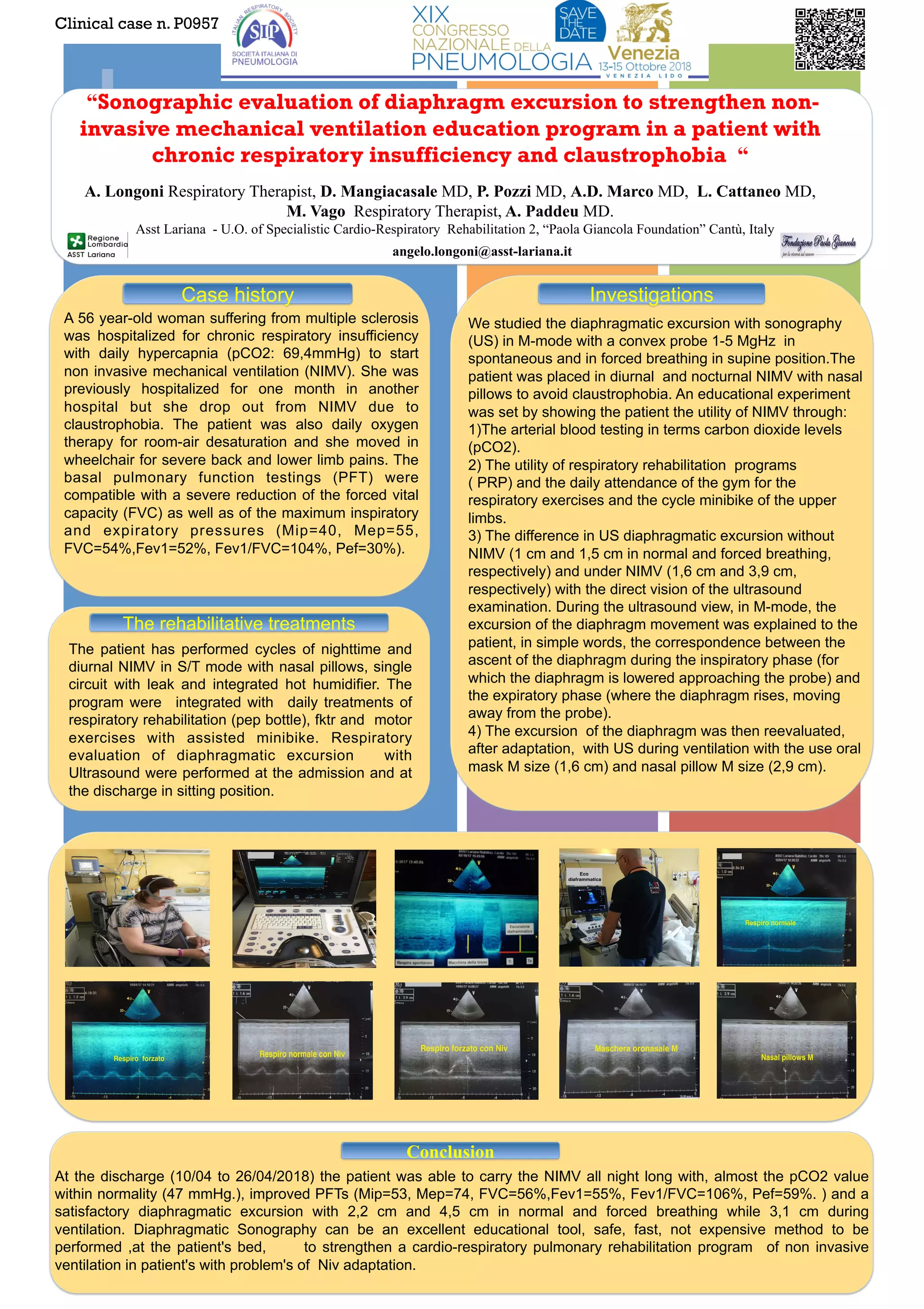 Sonographic evaluation of diaphragm excursion to strengthen non