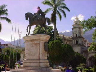 Hermosa vista de la plaza Bolívar
con la estatua del libertador y la
Catedral al fondo.
 