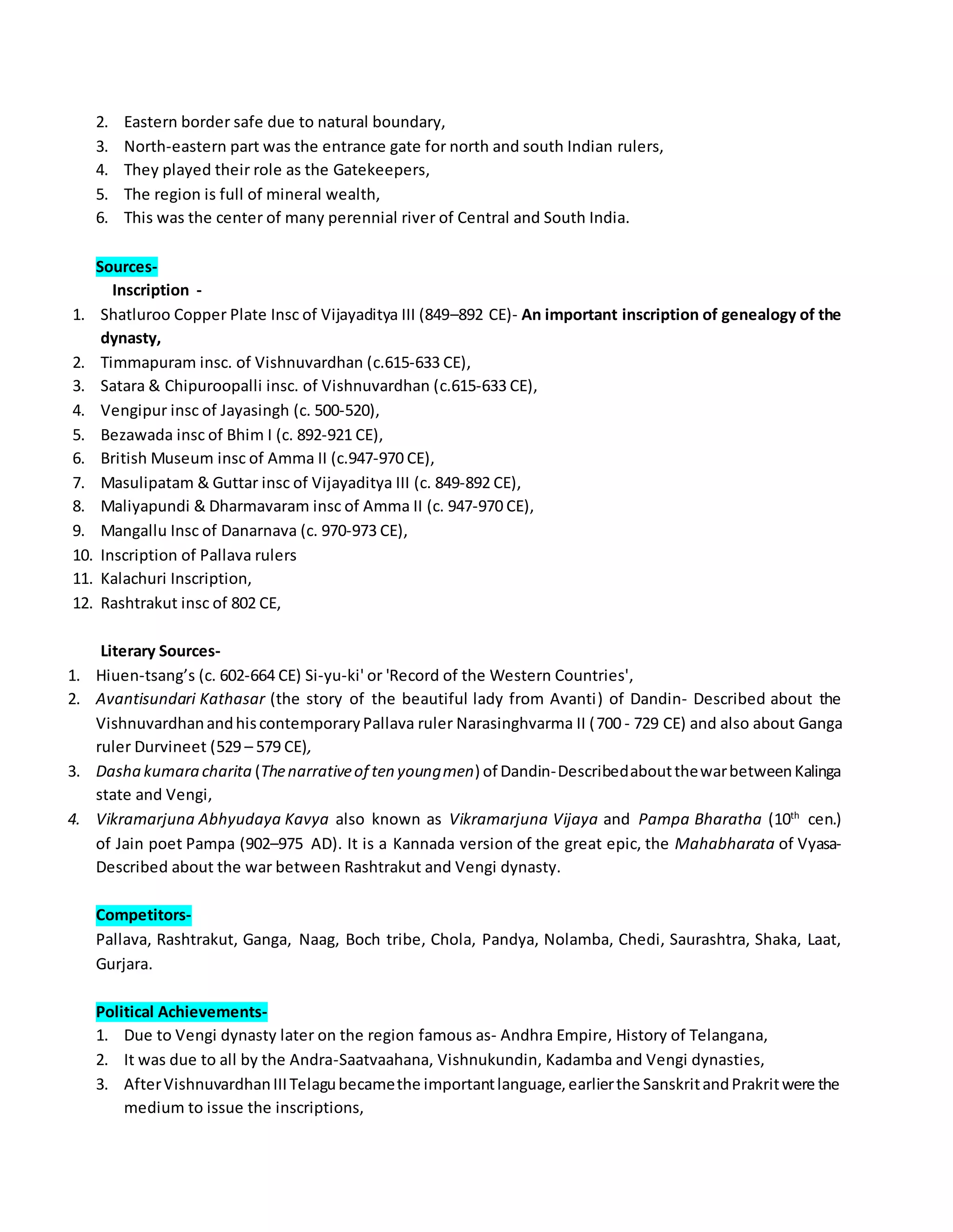 Chalukya of Vengi Dynasty | DOCX