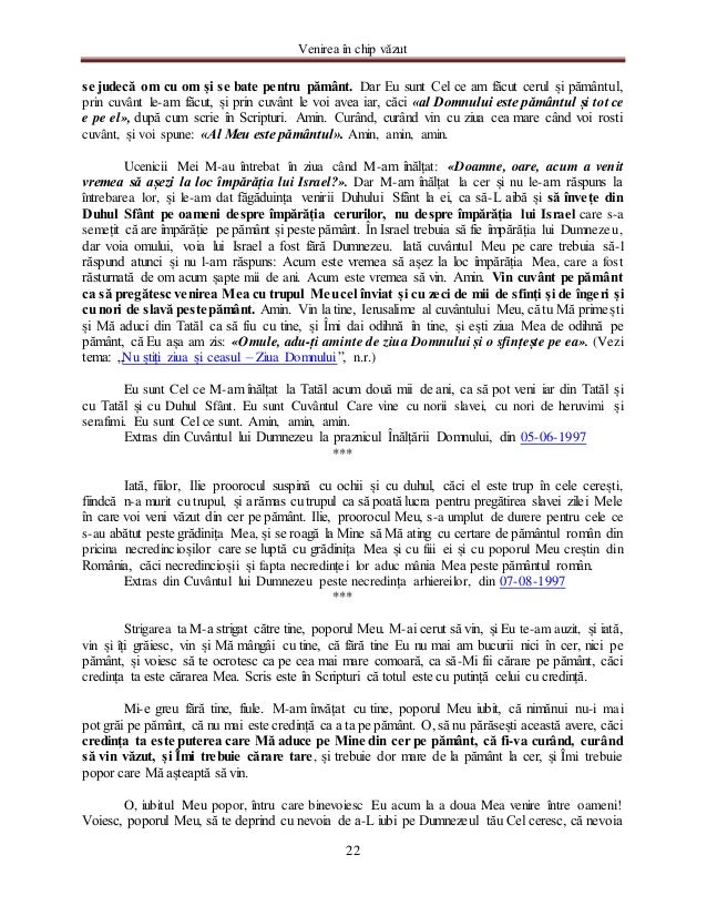 Venirea In Chip VÄƒzut