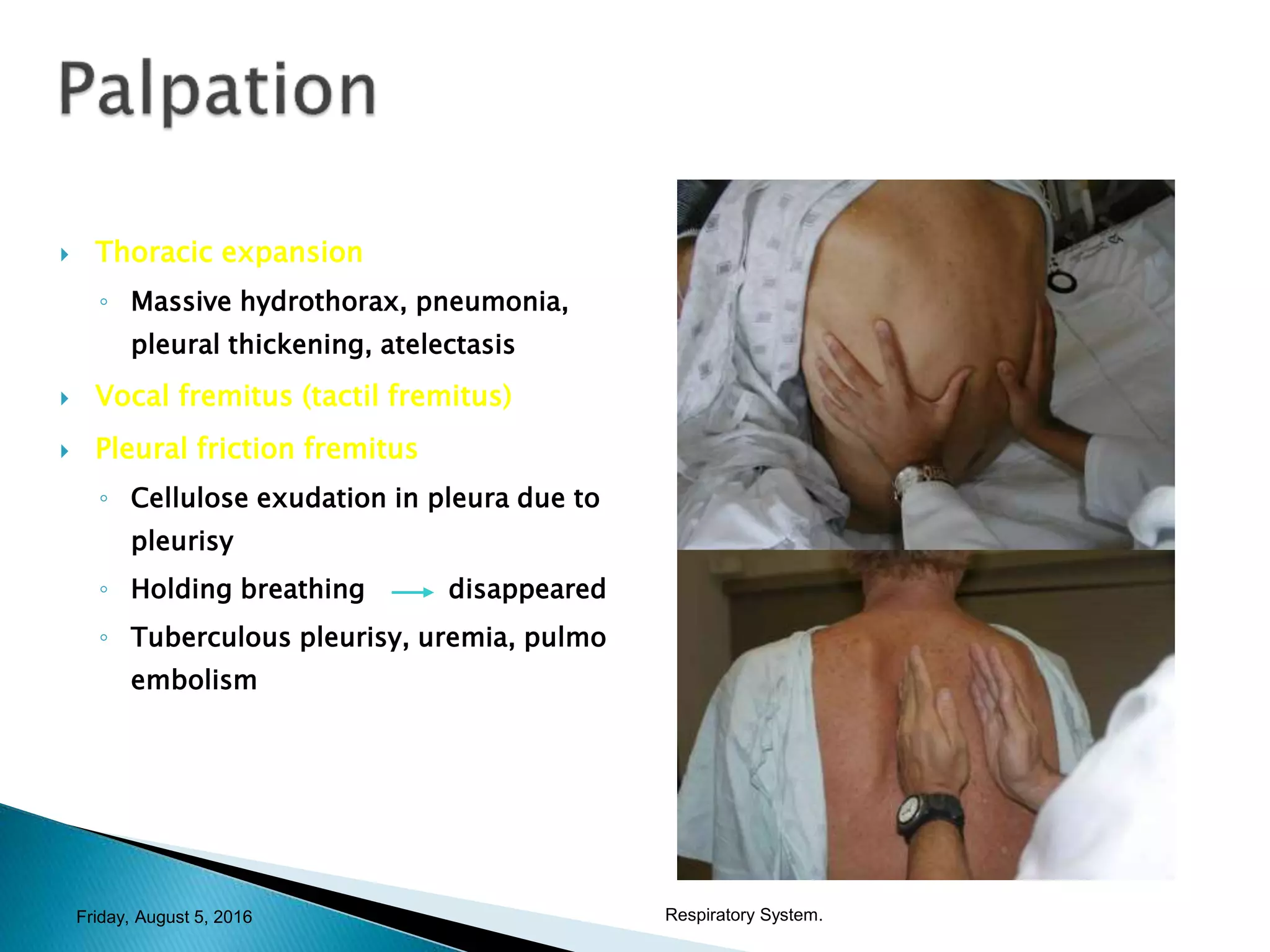 Friction Fremitus physical examination in RESPIRATORY SYSTEM | PPTX