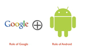 +
Role of Google       Role of Android
 