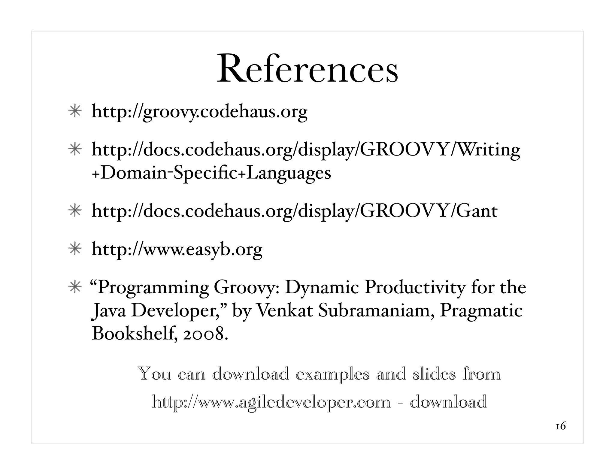Venkat Subramaniam Building DSLs In Groovy