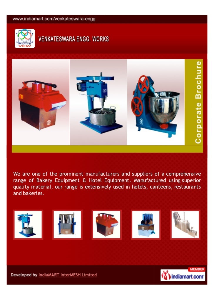 Venkateswara Engineering Works, Coimbatore, Bakery Equipment